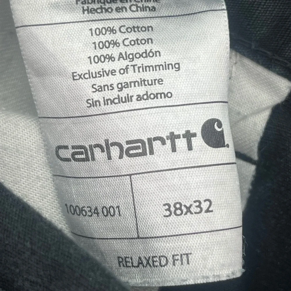 Carhartt Relaxed Fit Work Pants‎ Charcoal Gray Men's 38x32 Cotton Canvas